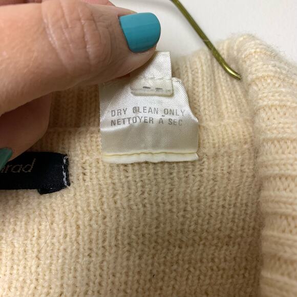 Bern Conrad Ivory 100% wool collared double breasted oversized cardigan Sz large - Picture 7 of 10